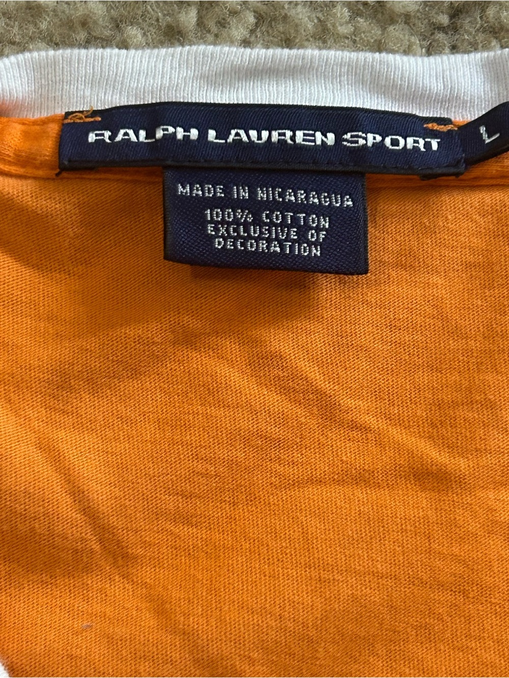 Ralph Lauren Sport Women’s Large Orange V Neck Short Sleeve Pony Logo T Shirt - Picture 4 of 7